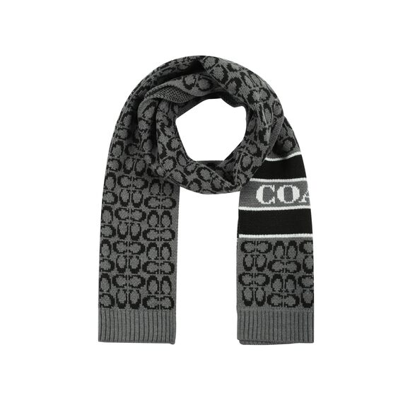 Соасh Accessories - 9586 Women's Signature C Logo Knit Scarf, Black, One